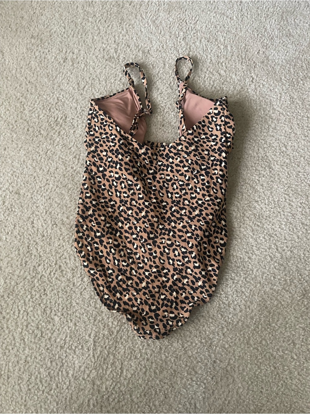 Aerie Leopard Print One-Piece Swimsuit with Waist Tie size Large - Picture 6 of 6
